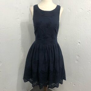Jack‎ Wills Navy Blue Fit and Flare Racerback Cotton Dress 2
